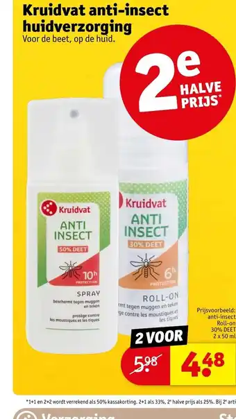 Kruidvat Kruidvat anti-insect huidverzorging 30% DEET 2x50ml aanbieding