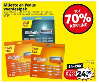 Kruidvat Gillette en Venus voordeelpak 14-PAK aanbieding