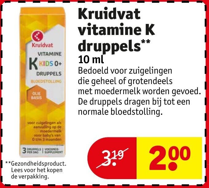 Kruidvat vitamine K druppels** 10ml aanbieding bij Kruidvat