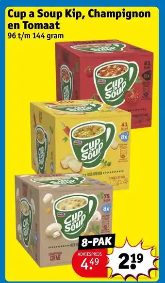 Kruidvat Cup a Soup Kip, Champignon en Tomaat 96 t/m 144 gram aanbieding