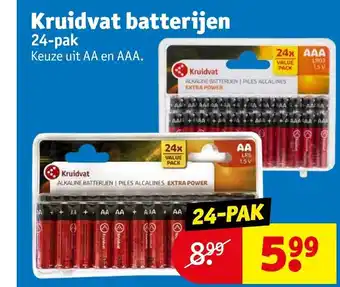 Kruidvat Kruidvat batterijen 24-pak Keuze uit AA en AAA. aanbieding