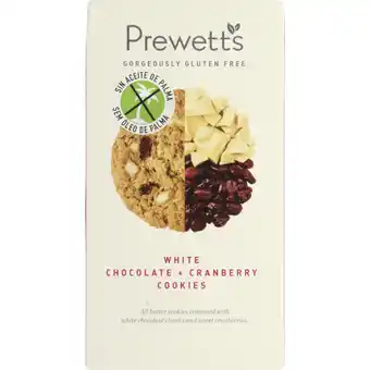 Albert Heijn Prewetts white chocolate & cranberry cookies aanbieding