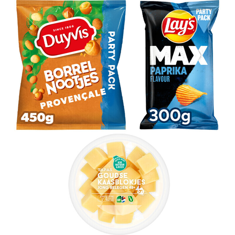 Duyvis lay's borrelnoten chips kaas aanbieding bij Albert Heijn