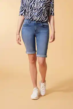 Wehkamp Miss etam slim fit bermuda jeans jackie medium denim aanbieding