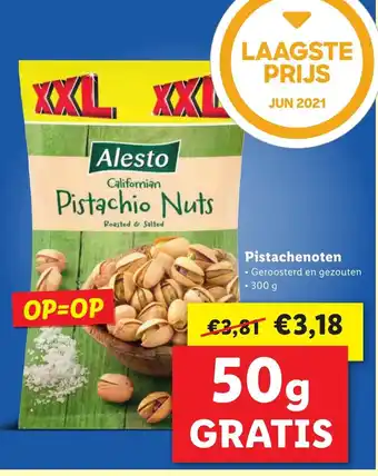 Lidl Pistachenoten 300g aanbieding