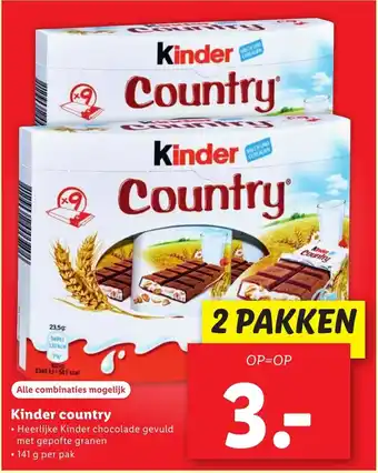 Lidl Kinder country 141g aanbieding