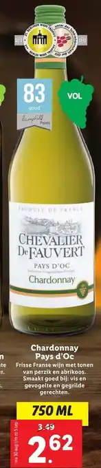 Lidl Chardonnay Pays d'Oc 750ml aanbieding