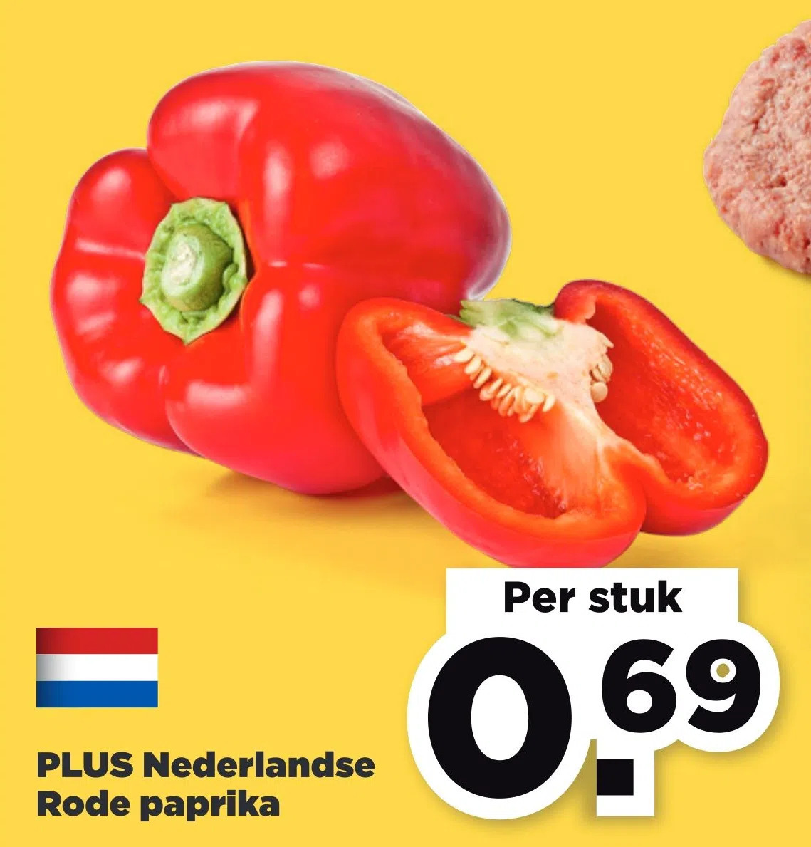 Plus nederlandse rode paprika aanbieding bij PLUS