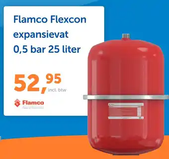 Warmteservice Flamco Flexcon expansievat 0,5 bar 25 liter aanbieding