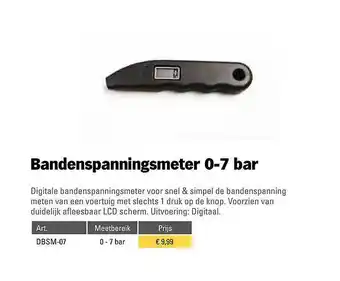 Toolspecial Bandenspanningsmeter 0-7 Bar aanbieding
