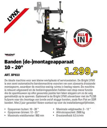 Toolspecial Banden (de-)montageapparaat 10 - 20" aanbieding