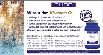 De Rode Pilaren Puro Golden C aanbieding