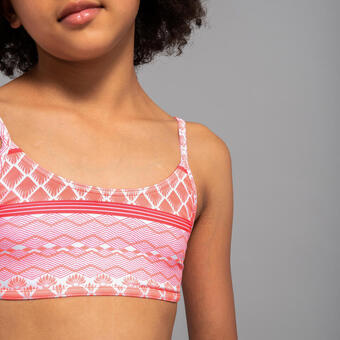 Decathlon Bikinitopje voor surfen meisjes zoe 100 koraal aanbieding