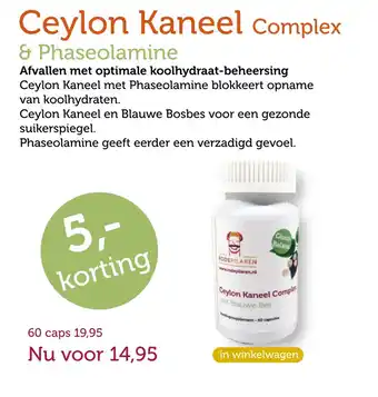De Rode Pilaren Ceylon Kaneel Complex & Phaseolamine aanbieding