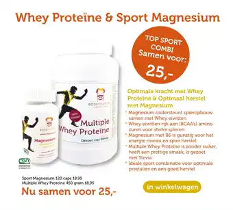 De Rode Pilaren Whey Proteïne & Sport Magnesium aanbieding