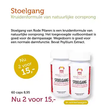 De Rode Pilaren Stoelgang aanbieding