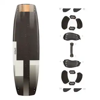 Decathlon Kiteboard twintip 500 carbon 138 x 41 cm (inclusief pads en straps) aanbieding