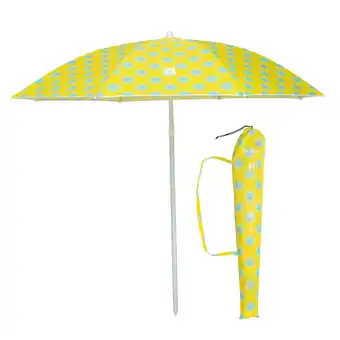 Decathlon Strandparasol paruv 160 upf 50+ 2 personen geel print aanbieding