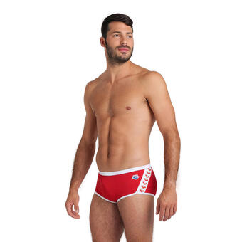 Decathlon Zwembroek voor heren icons rood wit aanbieding