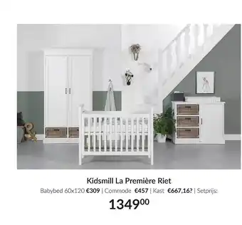 Babypark Kidsmill La Première Riet Babybed 60x120 | Commode | Kast aanbieding