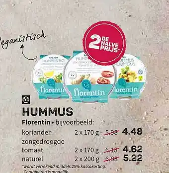 Ekoplaza Hummus Florentin : Koriander, Zongedroogde, Tomaat Of Naturel aanbieding