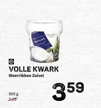 Ekoplaza Volle Kwark Weerribben Zuivel 800 gram aanbieding