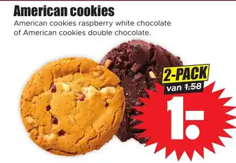 Dirk American cookies American cookies raspberry white chocolate of American cookies double chocolate. 2-PACK aanbieding