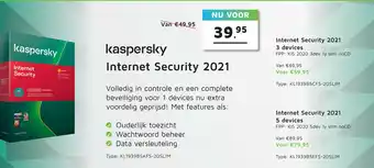 Digitotaal Kaspersky Internet Security 2021 aanbieding