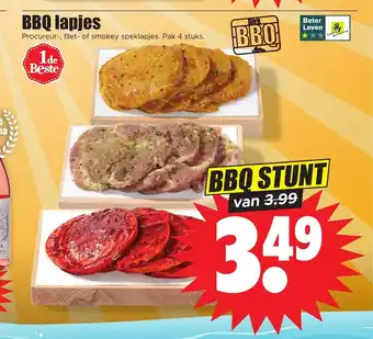 Dirk BBQ lapjes Procureur-, filet- of smokey speklapjes. Pak 4 stuks. aanbieding