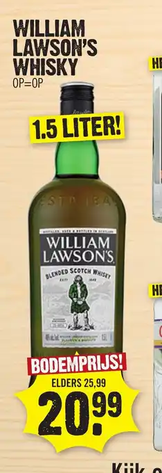 Super Dirck 3 WILLIAM LAWSON'S WHISKY 1.5 LITER aanbieding