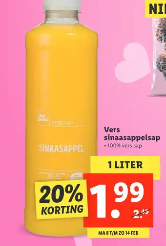 Lidl Vers sinaasappelsap 1liter aanbieding