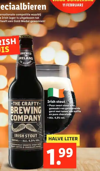 Lidl The Crafty Brewing Company Irish Stout 500ml aanbieding