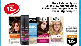 Trekpleister Poly Palette, Syoss Color Glow haarkleuring, Schwarzkopf uitgroeiset en Syoss uitgroeispray aanbieding