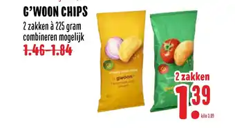 MCD Supermarkt G'woon Chips 225 gram aanbieding