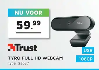 Digitotaal Trust Turo Full HD webcam | 23637 aanbieding