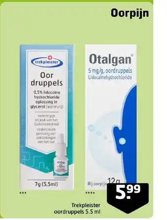 Trekpleister Oorpijn Trekpleister oordruppels 5.5 ml aanbieding