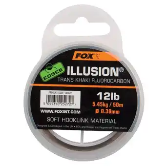 Decathlon Fox illusion soft hooklink trans khaki 12 lb/0.30mm 50m aanbieding
