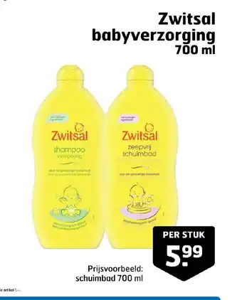 Trekpleister Zwitsal babyverzorging 700ml aanbieding