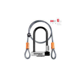 Decathlon Kryptolok min-7 + kflex 120cm - grijs/zwart aanbieding