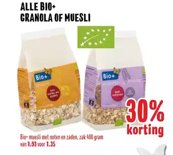 MCD Supermarkt Alle Bio+ Granola Of Muesli aanbieding