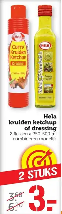 CoopCompact Hela Kruiden ketchup of dressing 2*250-500ml aanbieding