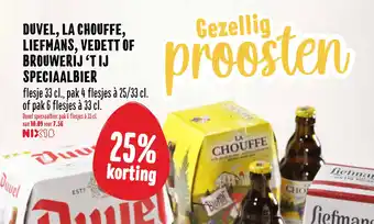 MCD Supermarkt Duvel, La Chouffe, Liefmáns, Vedett Of Brouwerij 'T Ij Speciaalbier aanbieding