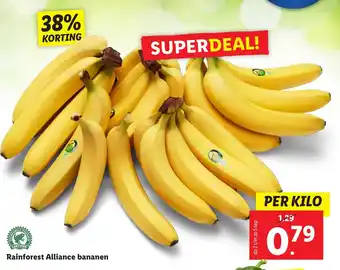 Lidl Rainforest Alliance Bananen per kilo aanbieding