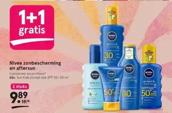 Etos Nivea zonbescherming en aftersun Combineer en profiteer! bijv. Sun Kids pocket size SPF 50+ 50 ml aanbieding