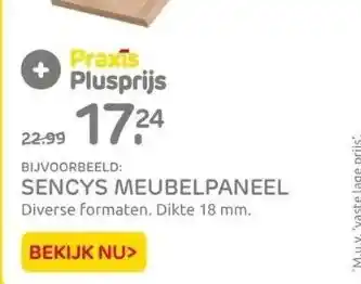 Praxis Sencys meubelpaneel aanbieding