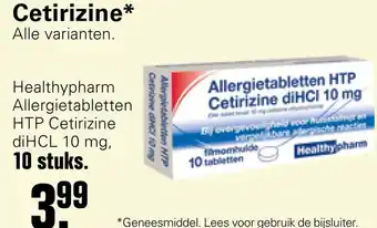 De Online Drogist Cetirizine 10mg aanbieding