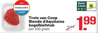 CoopCompact Trots van Coop Blonde d'Aquitaine kogelbiefstuk 100 gr aanbieding