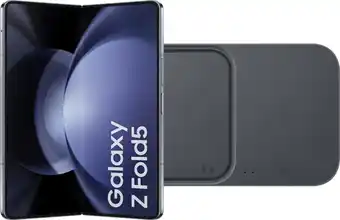 Coolblue Samsung galaxy z fold 5 256gb blauw 5g + samsung duo draadloze oplader 15 watt aanbieding