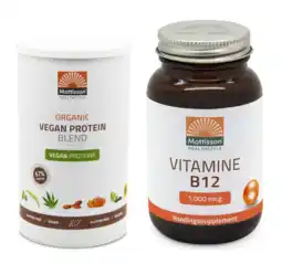 De Online Drogist Mattisson healthstyle - organic vegan protein en vitamine b12 1000mcg - 2 stuks aanbieding