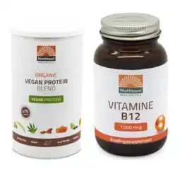 De Online Drogist Mattisson healthstyle - organic vegan protein en vitamine b12 1000mcg - 2 stuks aanbieding